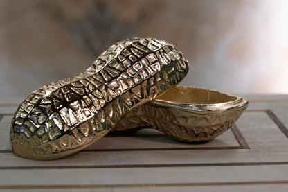 Royal Series- Gold Peanut Box – Perfect for Décor & Storage