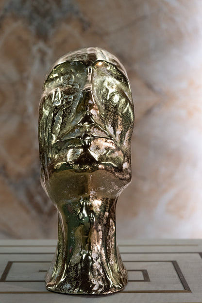 Gold Abstract Face Sculpture – Luxe Artistic Home Décor Accent